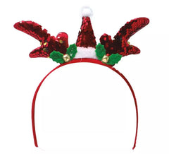 Faixa de cabelo de lantejoulas de Papai Noel