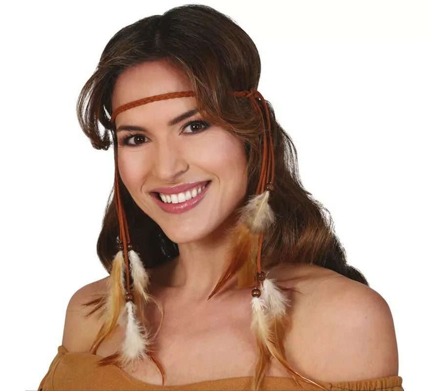 Translation missing: pt-PT.Diadema de Plumas de India Colgantes