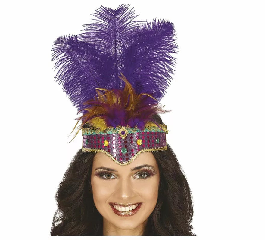 Translation missing: pt-PT.Diadema de Plumas Lilas