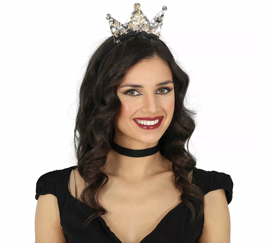 Translation missing: pt-PT.Diadema de Princesa con lentejuelas bicolor adulto