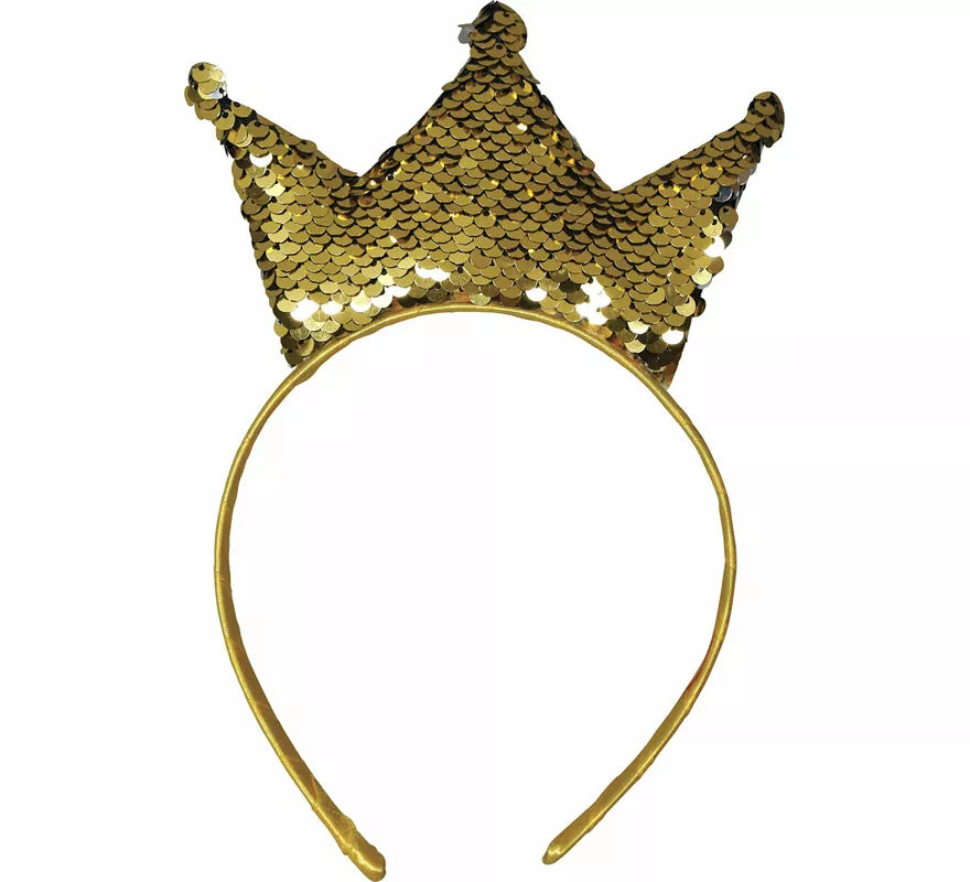 Translation missing: pt-PT.Diadema de Princesa con lentejuelas doradas adulto