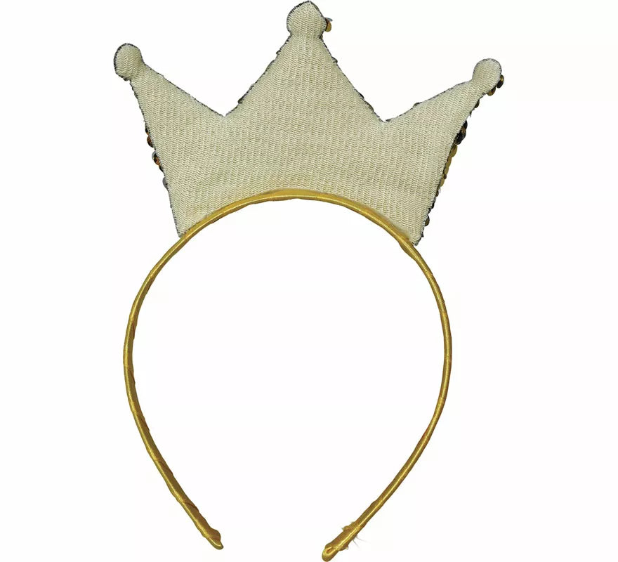 Translation missing: pt-PT.Diadema de Princesa con lentejuelas doradas adulto