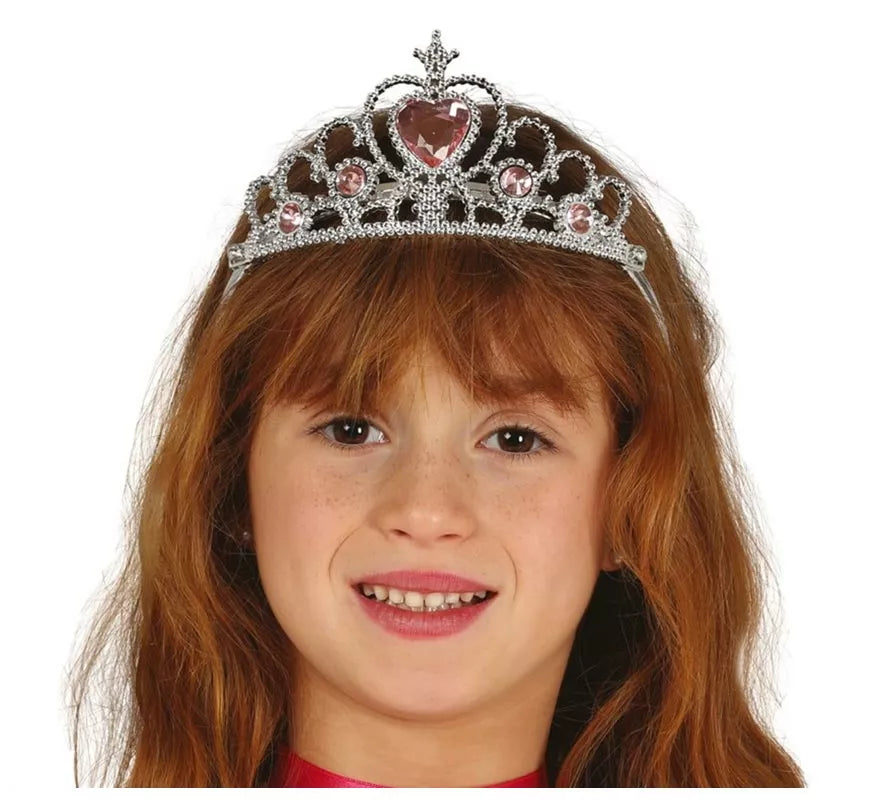 Translation missing: pt-PT.Diadema de Princesa Plateada con corazones
