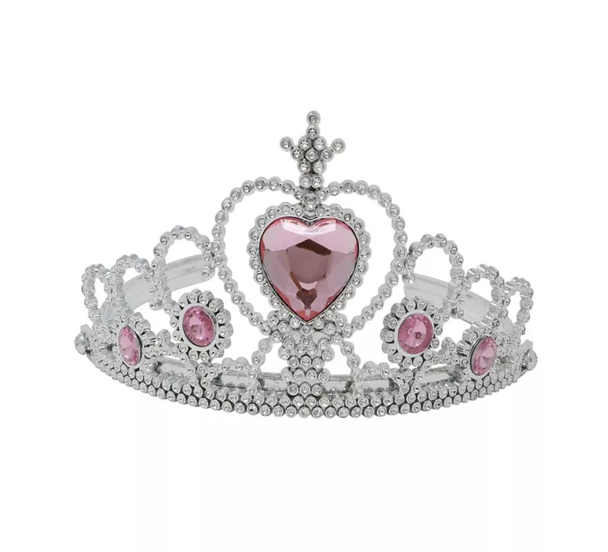 Translation missing: pt-PT.Diadema de Princesa Plateada con corazones