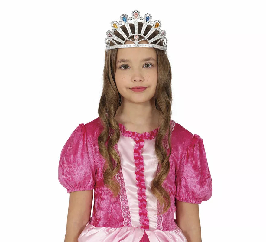 Translation missing: pt-PT.Diadema de Princesa plateada con gemas