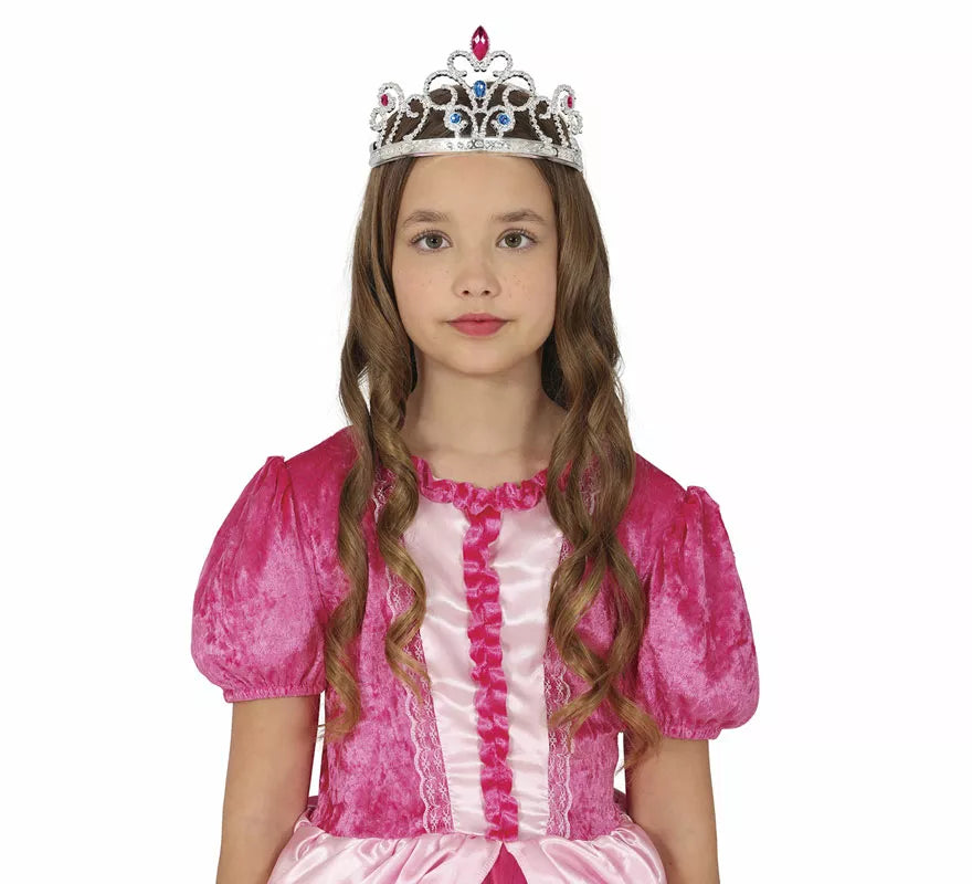 Translation missing: pt-PT.Diadema de Princesa plateada con piedras