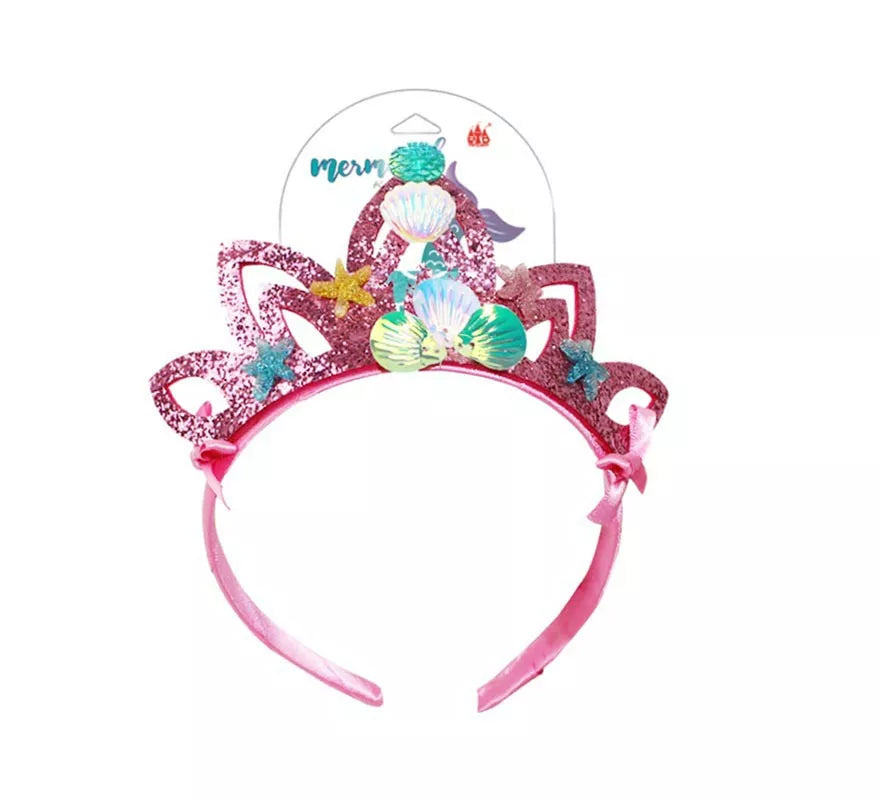 Translation missing: pt-PT.Diadema de Princesa Sirena rosa y azul