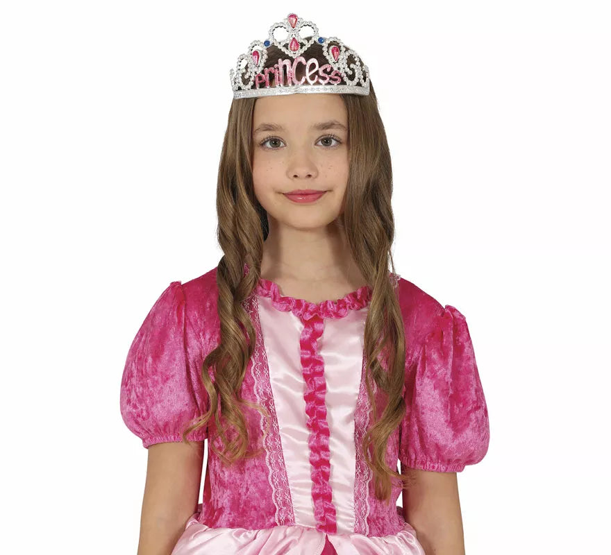 Diadema de Princess plateada y rosa