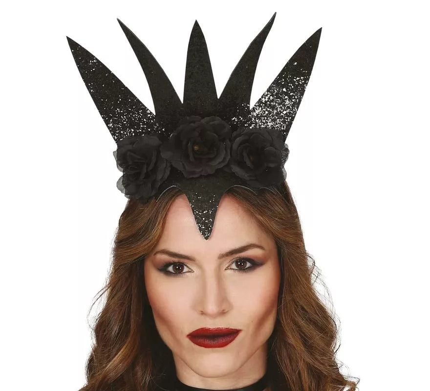 Translation missing: pt-PT.Diadema de Reina con Flores Negras