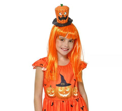 Tiara com chapéu de abóbora infantil