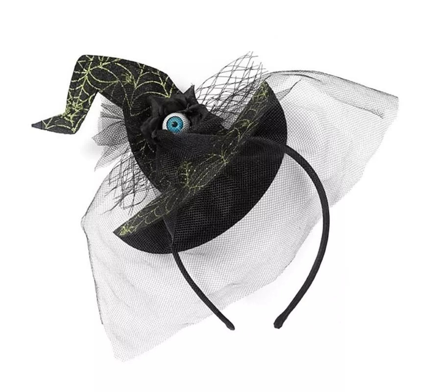 Translation missing: pt-PT.Diadema de Sombrero de Bruja Ojo y Telarañas