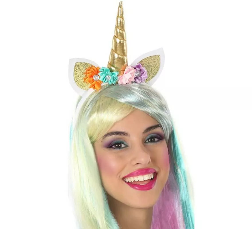 Translation missing: pt-PT.Diadema de Unicornio con Orejas y Flores