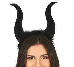 Tiara Demônio Negro com Chifres Altos