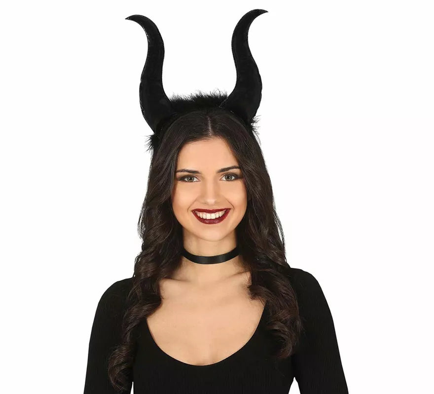 Translation missing: pt-PT.Diadema Demonio Negra con Cuernos Altos