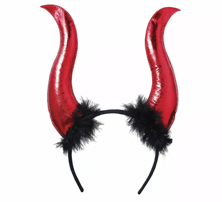 Translation missing: pt-PT.Diadema Demonio Roja con Cuernos Altos