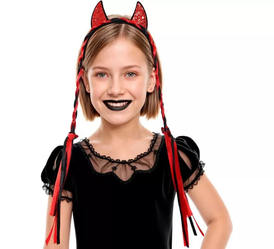 Translation missing: pt-PT.Diadema Diablesa con Dos Trenzas Infantil