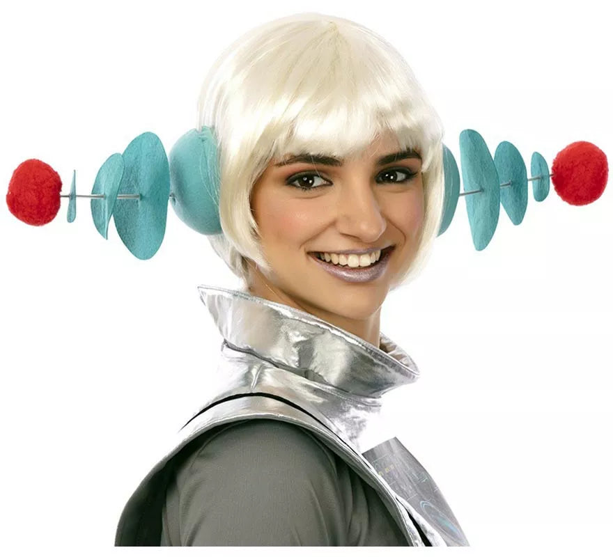 Translation missing: pt-PT.Diadema Espacial azul y rojo de 16 cm cada lado