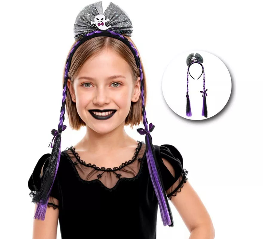 Translation missing: pt-PT.Diadema Fantasma con Dos Trenzas Infantil