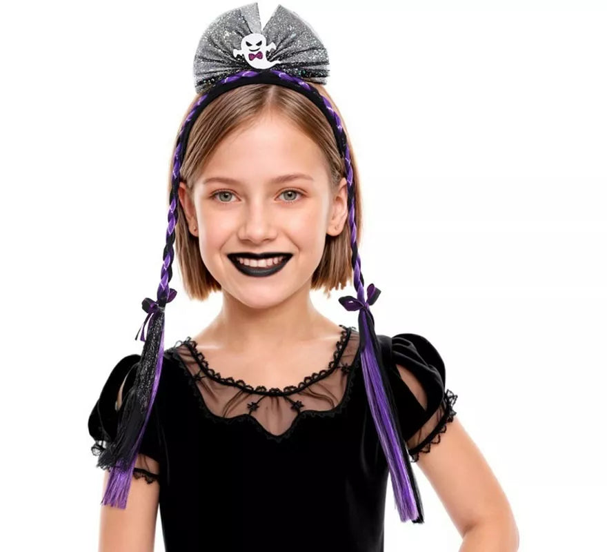 Translation missing: pt-PT.Diadema Fantasma con Dos Trenzas Infantil