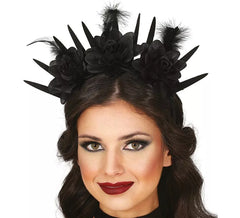 Tiara de flores pretas