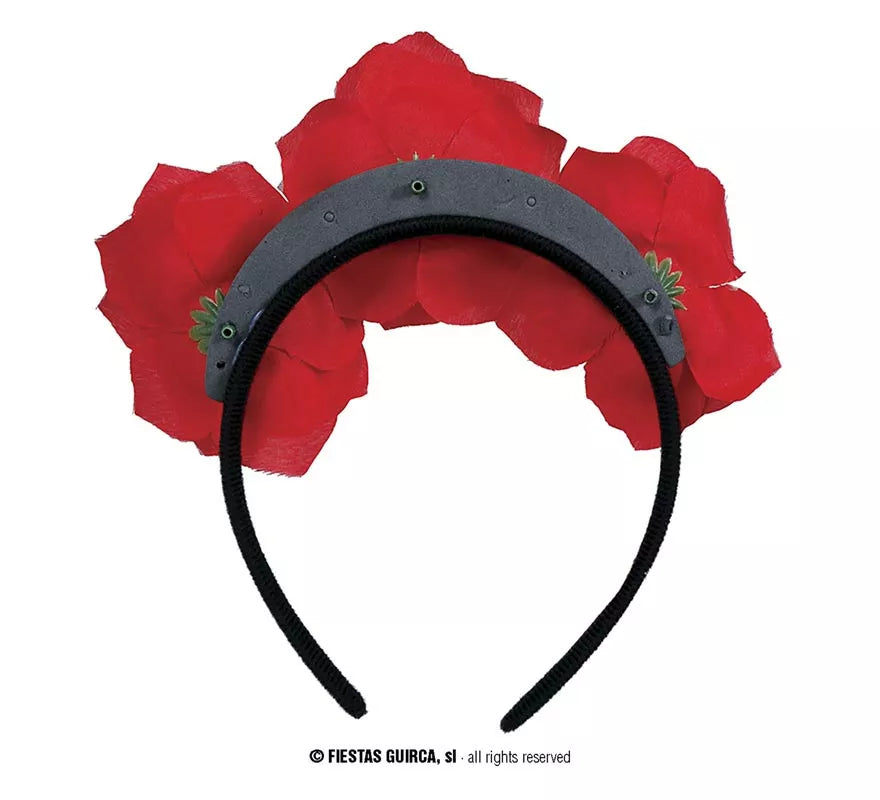 Translation missing: pt-PT.Diadema de Flores rojas con Calaveras