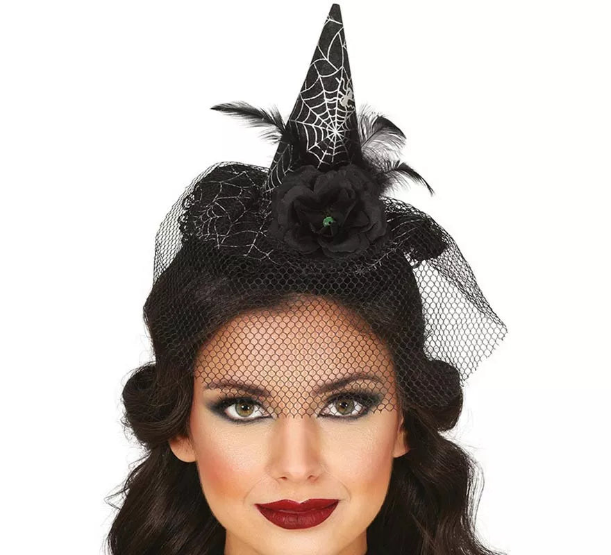 Translation missing: pt-PT.Diadema Gorrito Bruja con Velo