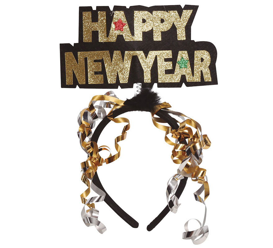 Translation missing: pt-PT.Diadema 'Happy New Year' Plata y Oro Surtidos