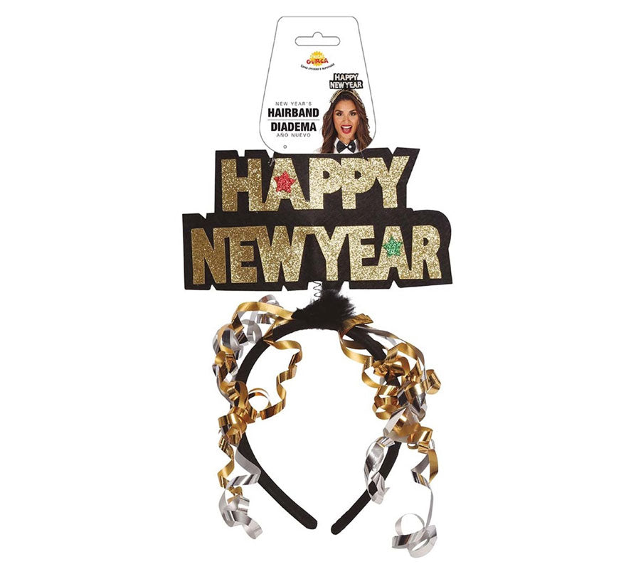 Translation missing: pt-PT.Diadema 'Happy New Year' Plata y Oro Surtidos