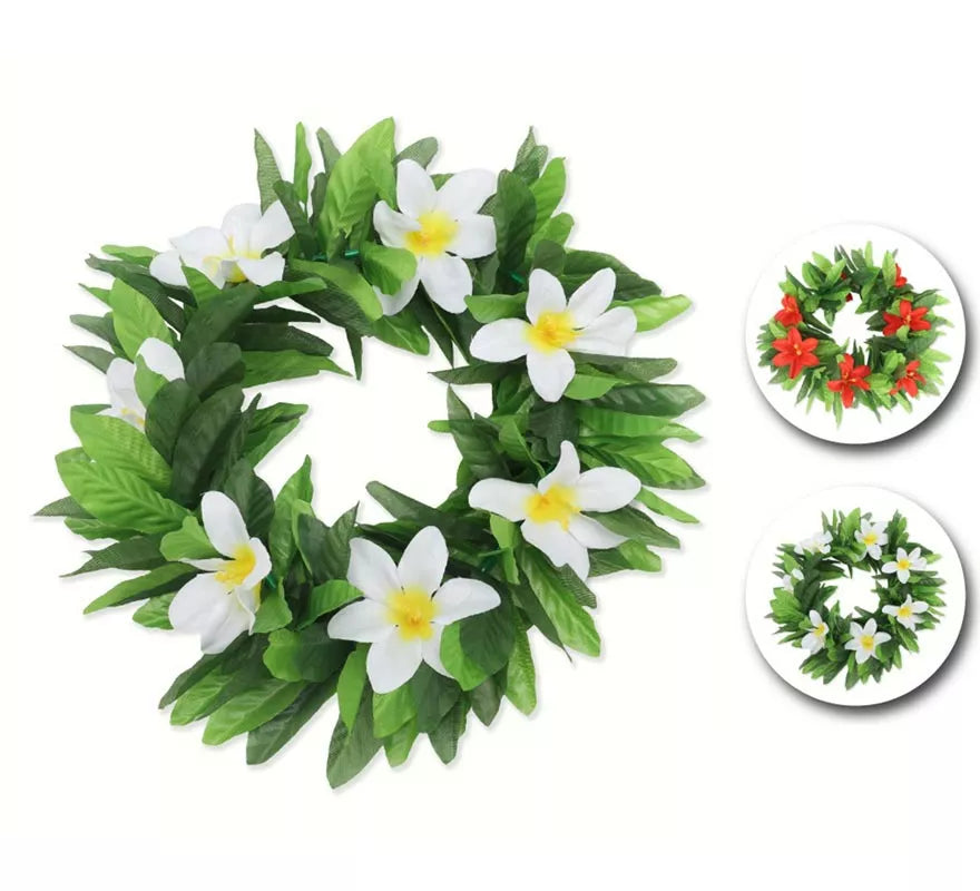 Translation missing: pt-PT.Diadema Hawaii hojas y flores en colores surtidos