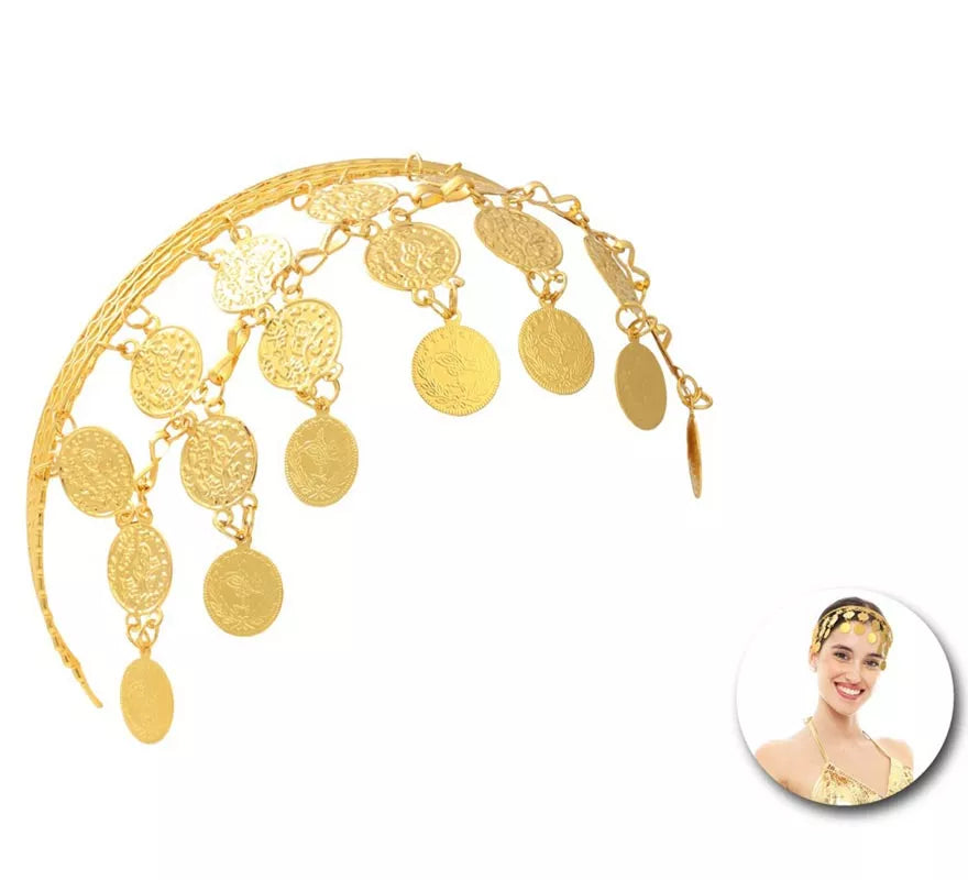 Diadema Hindú con monedas doradas