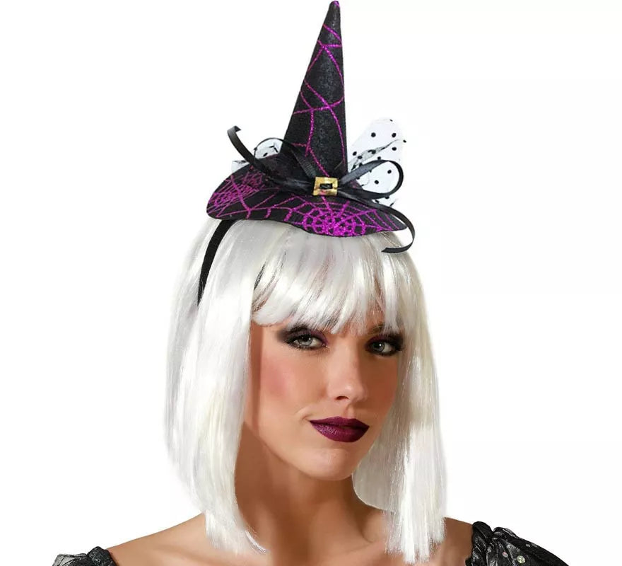 Translation missing: pt-PT.Diadema Mini Sombrero de Bruja Morado