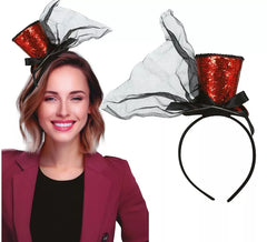 Tiara Mini chapéu cartola vermelha