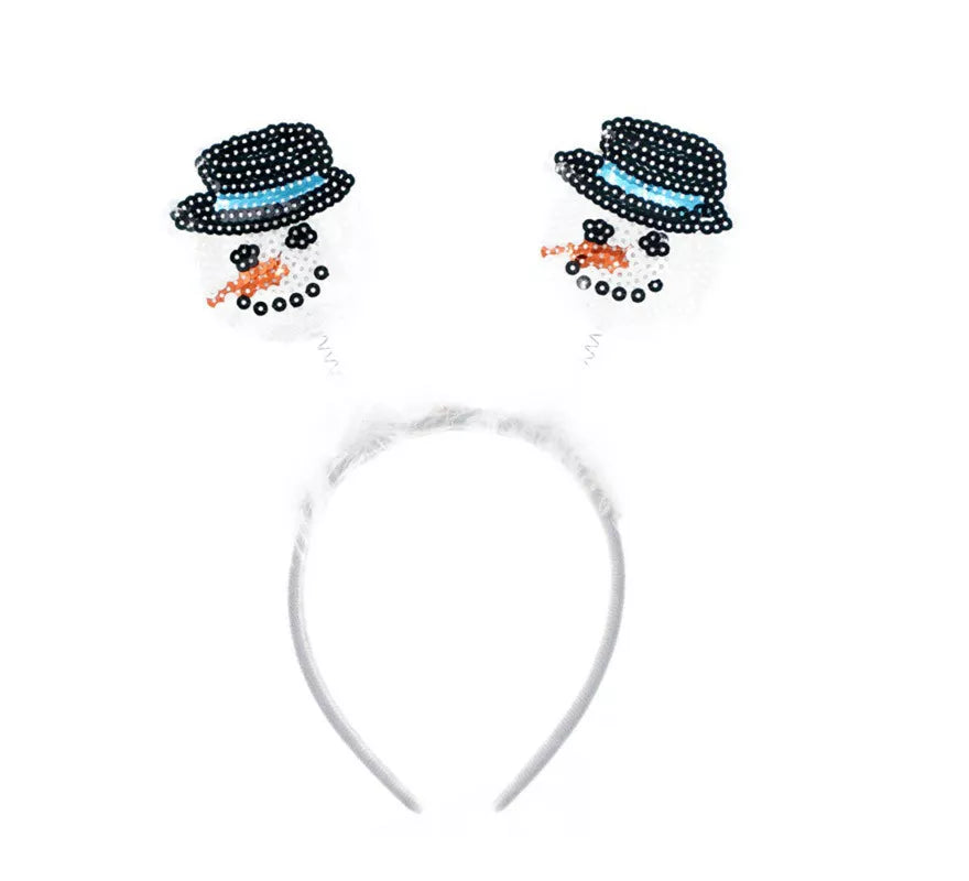 Translation missing: pt-PT.Diadema Muñecos de Nieve con Lentejuelas
