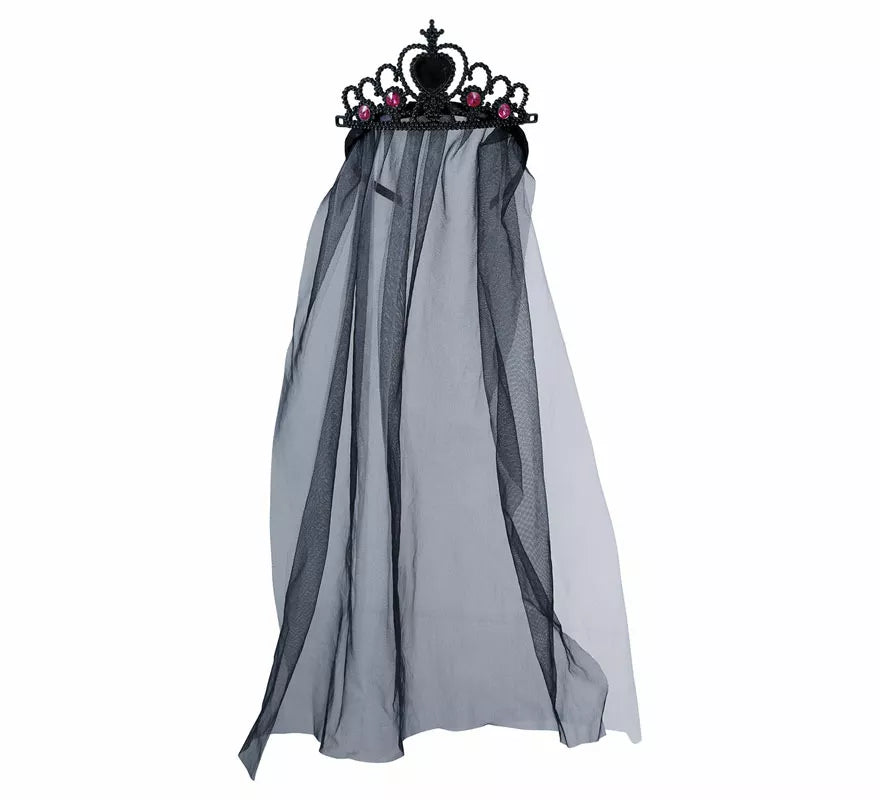 Translation missing: pt-PT.Diadema Negra de Princesa Fantasma con Velo