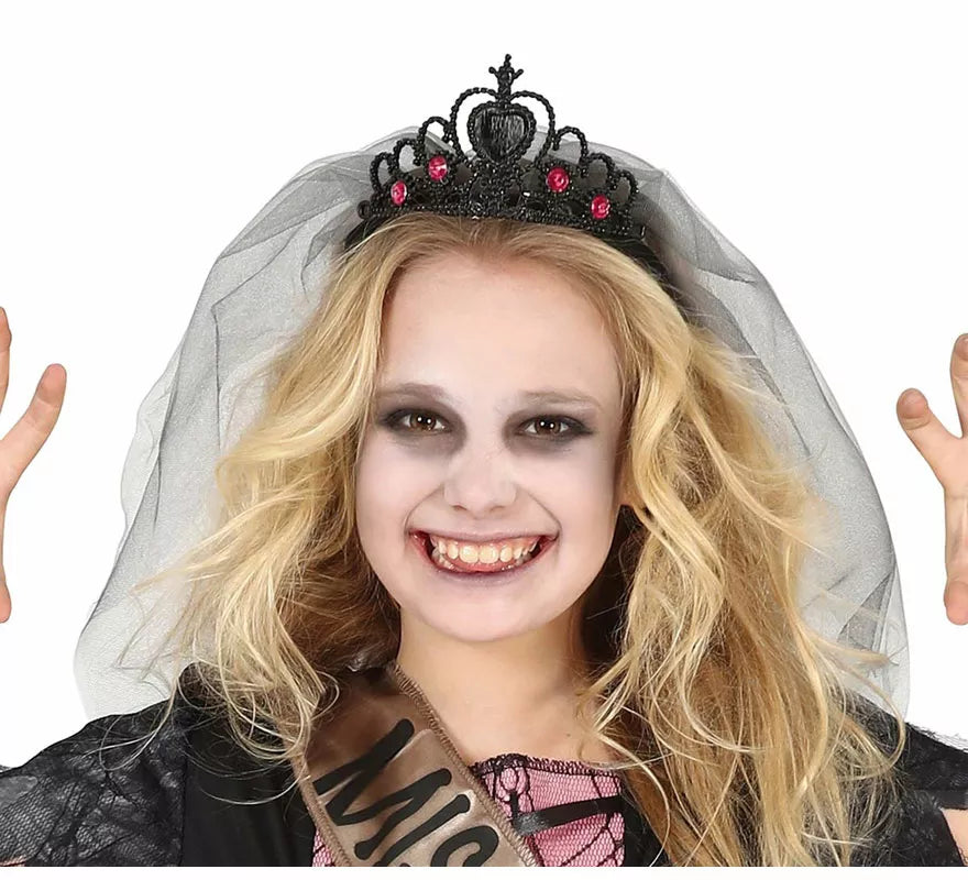 Translation missing: pt-PT.Diadema Negra de Princesa Fantasma con Velo