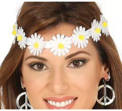 Tiara ou fita com flores brancas