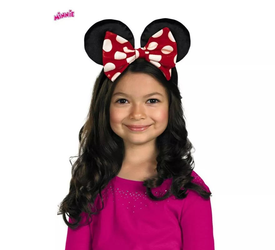Diadema Orejas de Minnie Disney con lazo reversible infantil