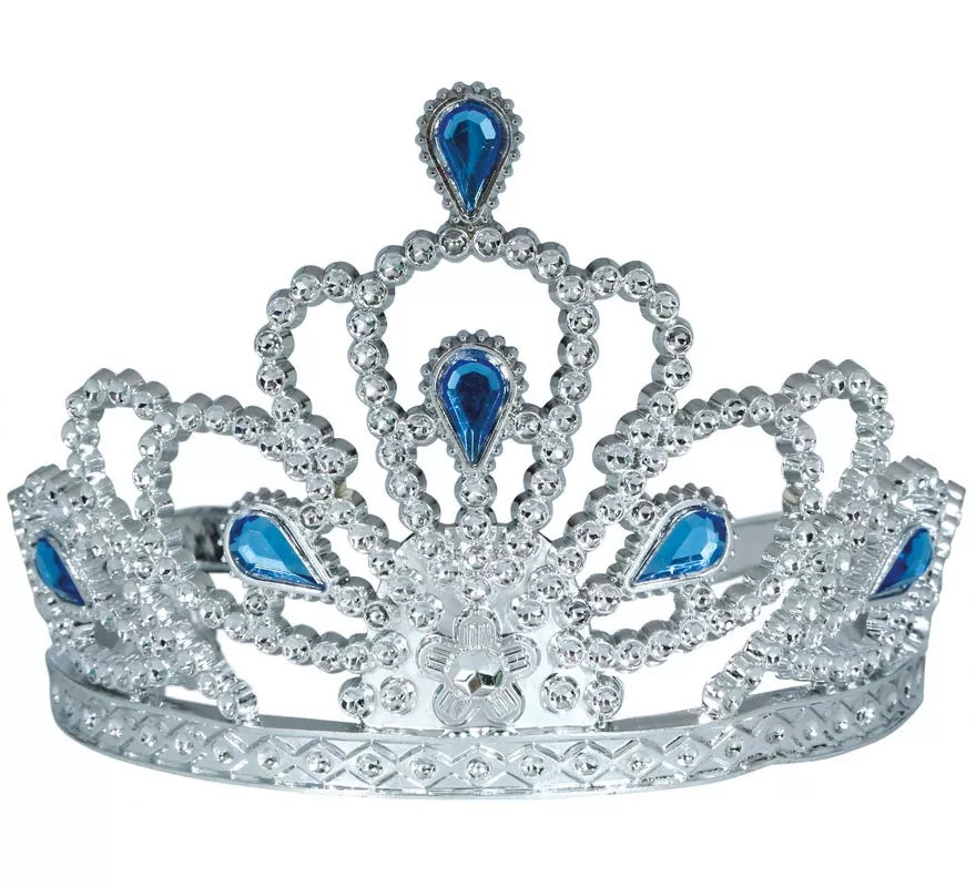 Translation missing: pt-PT.Diadema plateada con Piedras azules infantil