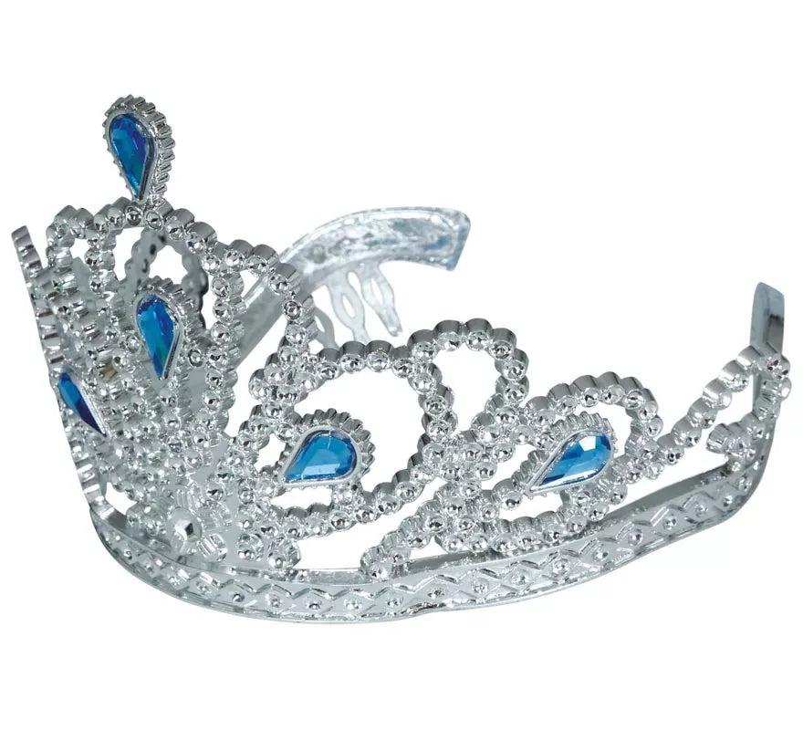 Translation missing: pt-PT.Diadema plateada con Piedras azules infantil