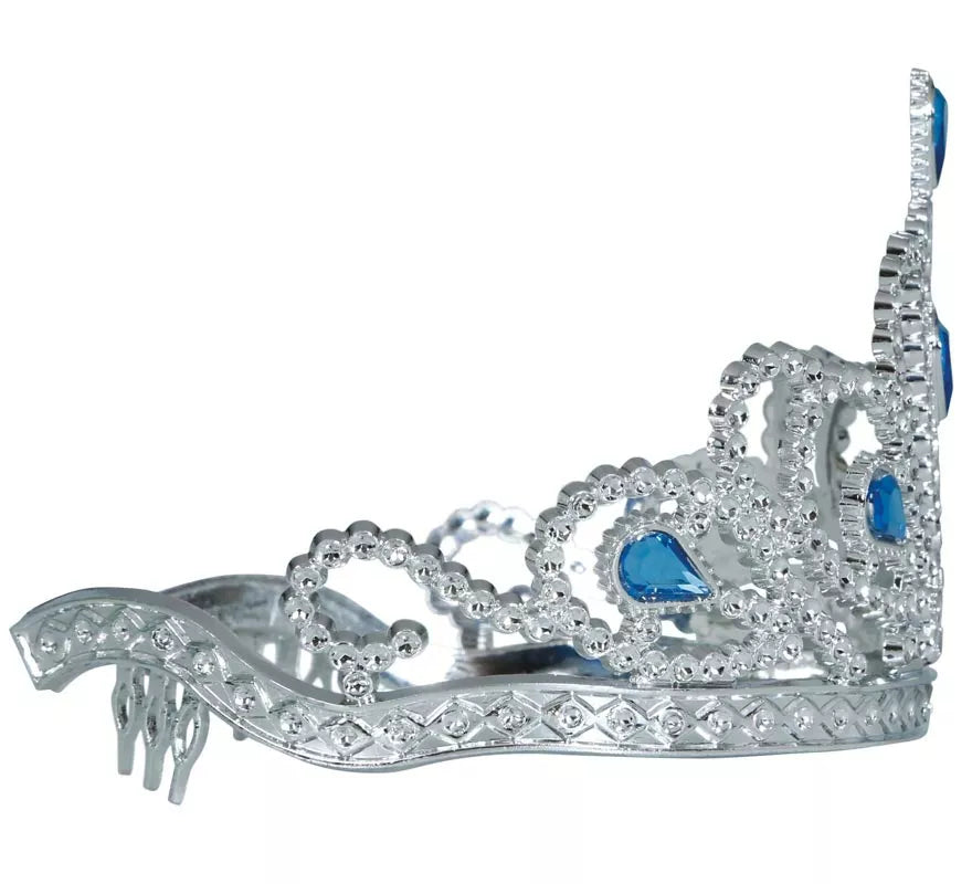 Translation missing: pt-PT.Diadema plateada con Piedras azules infantil