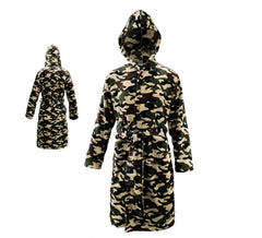 Traje de roupão camuflado verde para adulto
