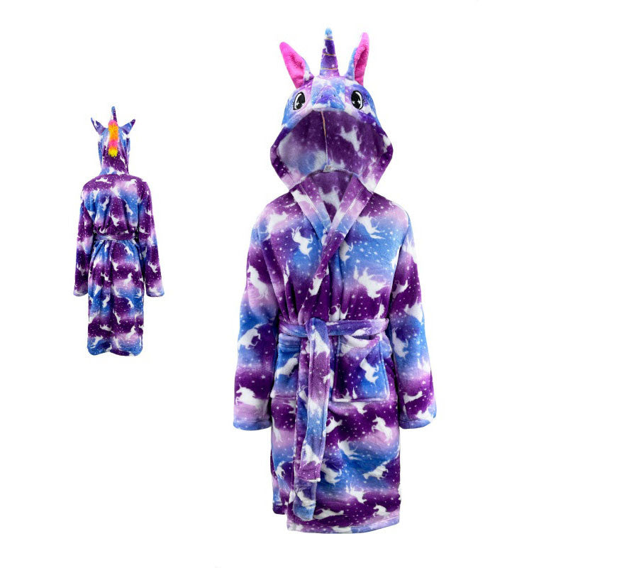 Translation missing: pt-PT.Disfraz Albornoz Unicornio púrpura para niños