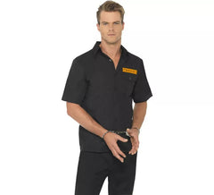 Fato de camisa preta para presidiário para homem