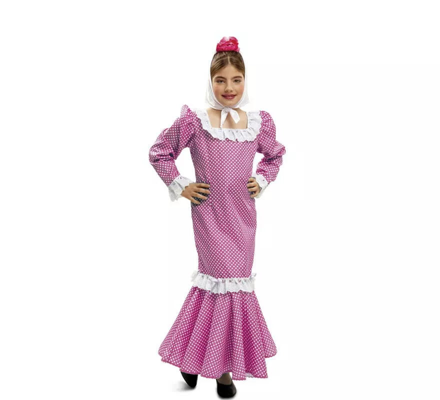 Translation missing: pt-PT.Disfraz chulapa o madrileña rosa para niña