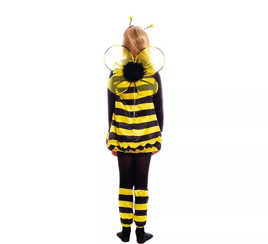 Translation missing: pt-PT.Disfraz de Abeja negro y amarillo con alas para niña