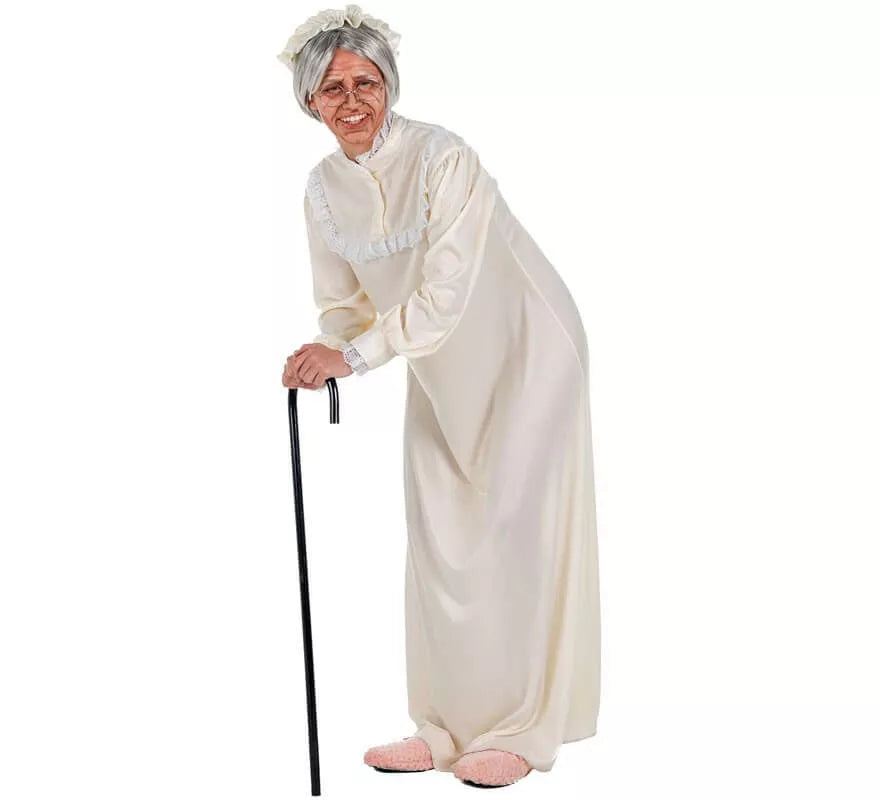 Disfraz de Abuela Blanco para adultos