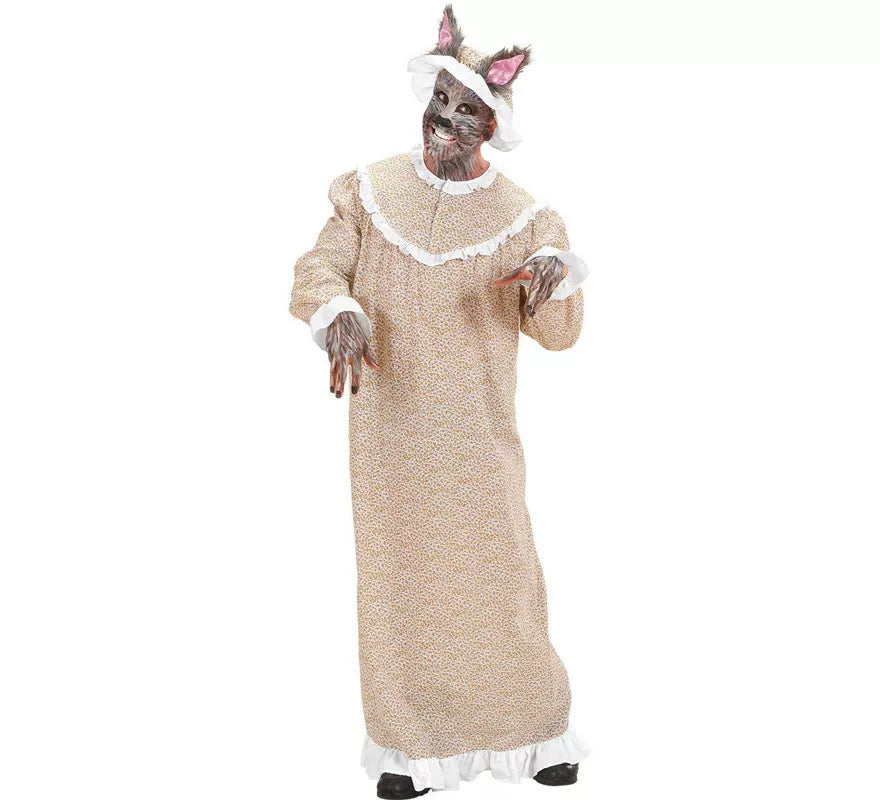 Translation missing: pt-PT.Disfraz de Abuela Lobo en Bata de Caperucita para hombre