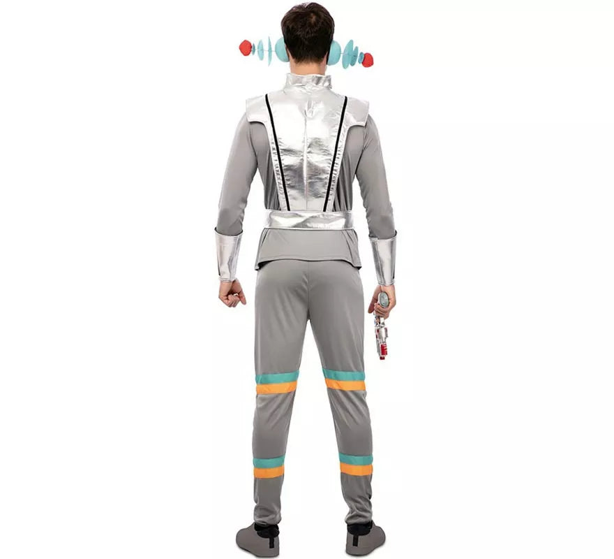 Translation missing: pt-PT.Disfraz de Agente Espacial gris con muñequeras para hombre