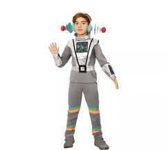 Fato de Agente Espacial cinzento com munhequeiras para criança