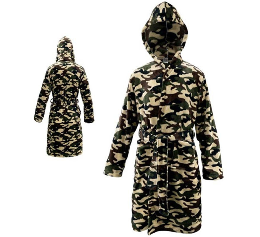 Translation missing: pt-PT.Disfraz Albornoz Camuflaje Verde para niños